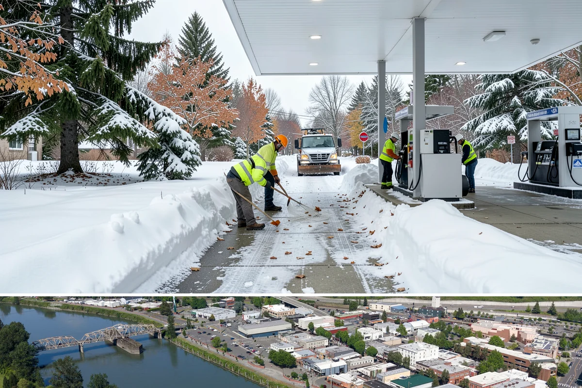 Office Snow Hauling in Mount Vernon, Skagit County, WA - Office hauling is typically scheduled overnight after storms so lots are clear and fully usable by the start of the business day.
