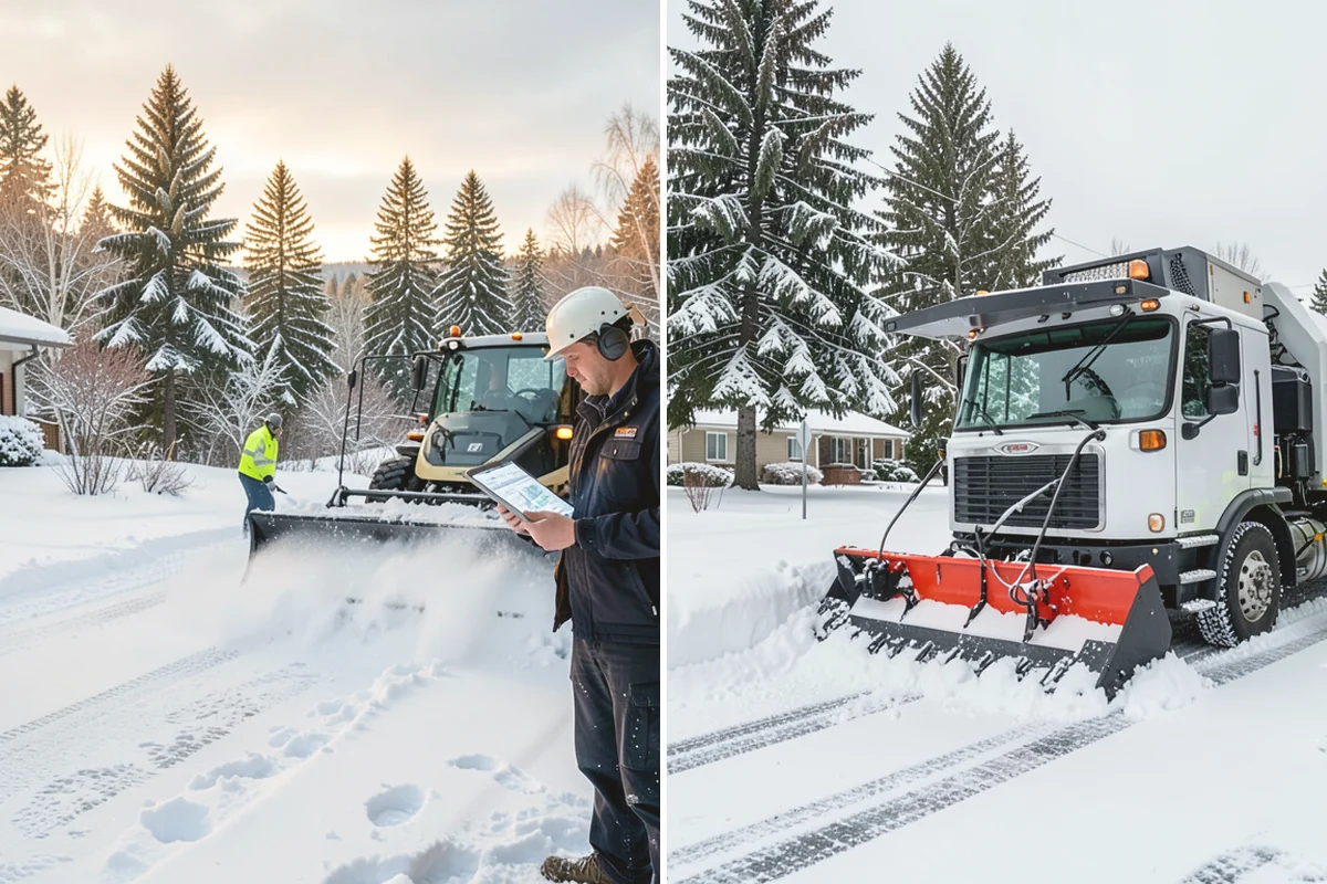 Office Snow Hauling in Mountlake Terrace, Snohomish County, WA - We review the lot with facilities and mark pile locations