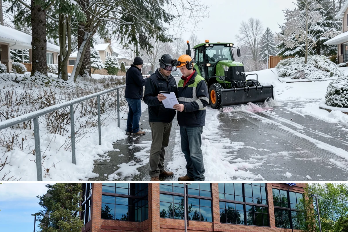 Office Snow Hauling in Mountlake Terrace, Snohomish County, WA - Office hauling is typically scheduled overnight after storms so lots are clear and fully usable by the start of the business day.