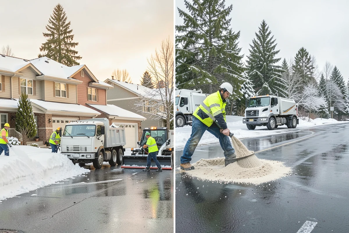 Office Snow Hauling in Mukilteo, Snohomish County, WA - We review the lot with facilities and mark pile locations
