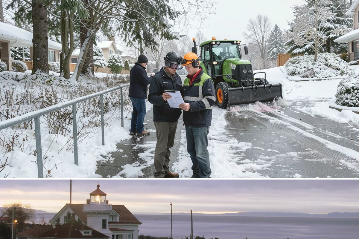Office Snow Hauling in Mukilteo, Snohomish County, WA - Office hauling is typically scheduled overnight after storms so lots are clear and fully usable by the start of the business day.