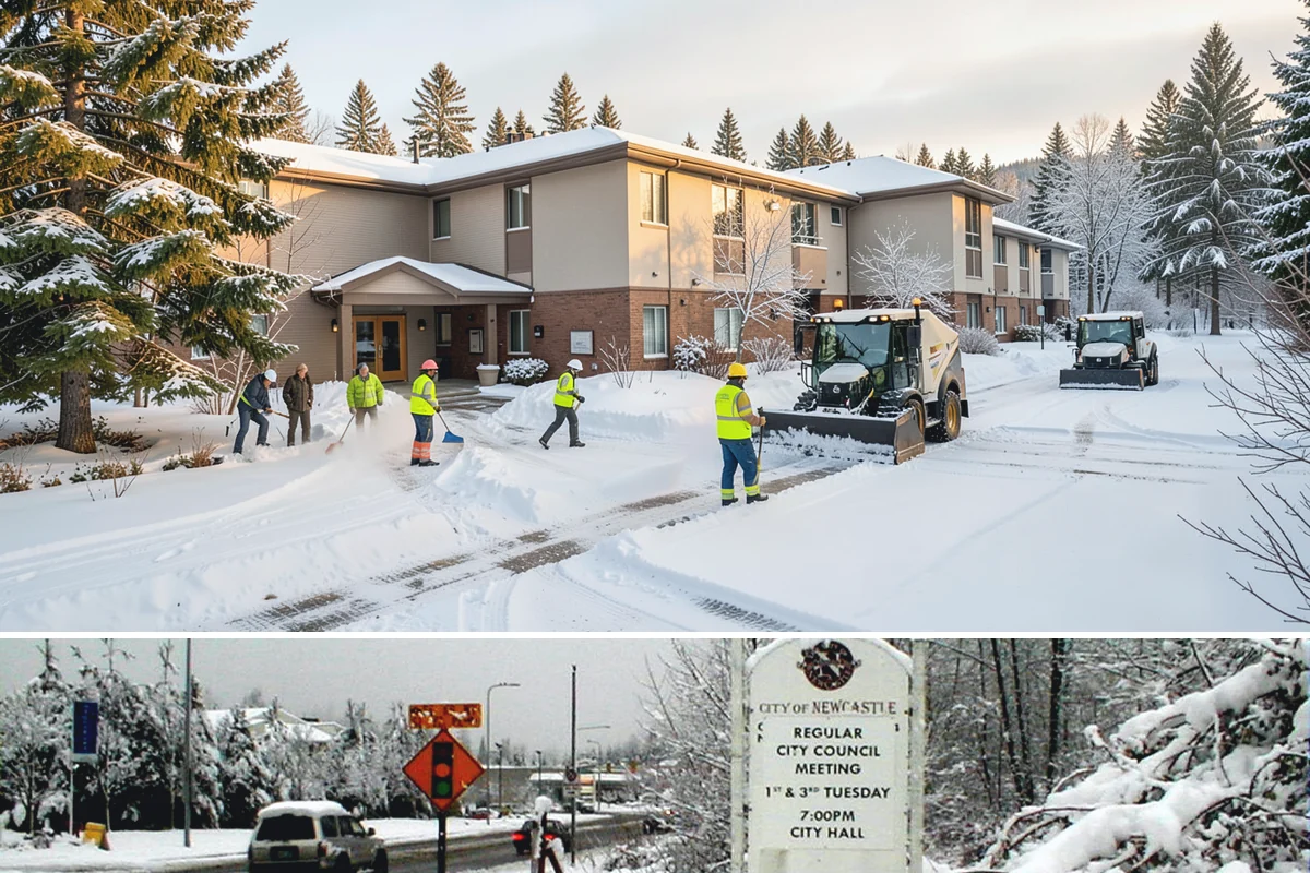 Office Snow Hauling in Newcastle, King County, WA - Office hauling is typically scheduled overnight after storms so lots are clear and fully usable by the start of the business day.