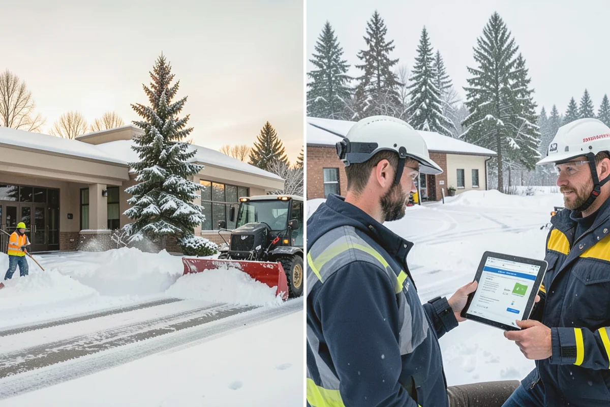 Office Snow Hauling in Ruston, Pierce County, WA - We review the lot with facilities and mark pile locations