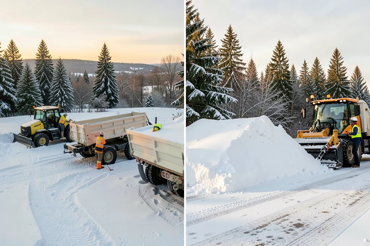 Office Snow Hauling in SeaTac, King County, WA - We review the lot with facilities and mark pile locations