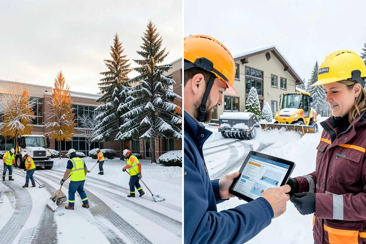 Office Snow Hauling in Snoqualmie, King County, WA - We review the lot with facilities and mark pile locations