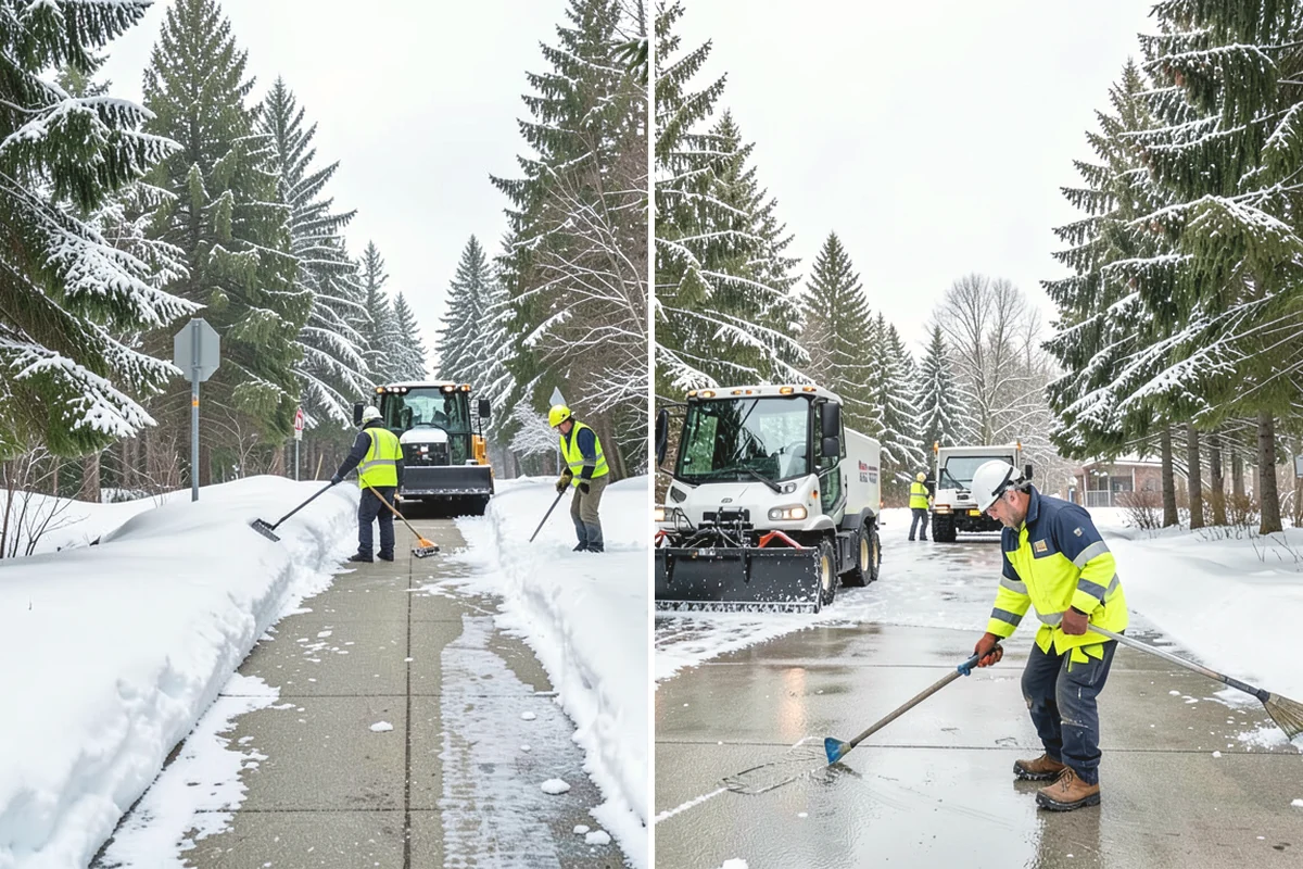 Office Snow Hauling in Tukwila, King County, WA - We review the lot with facilities and mark pile locations