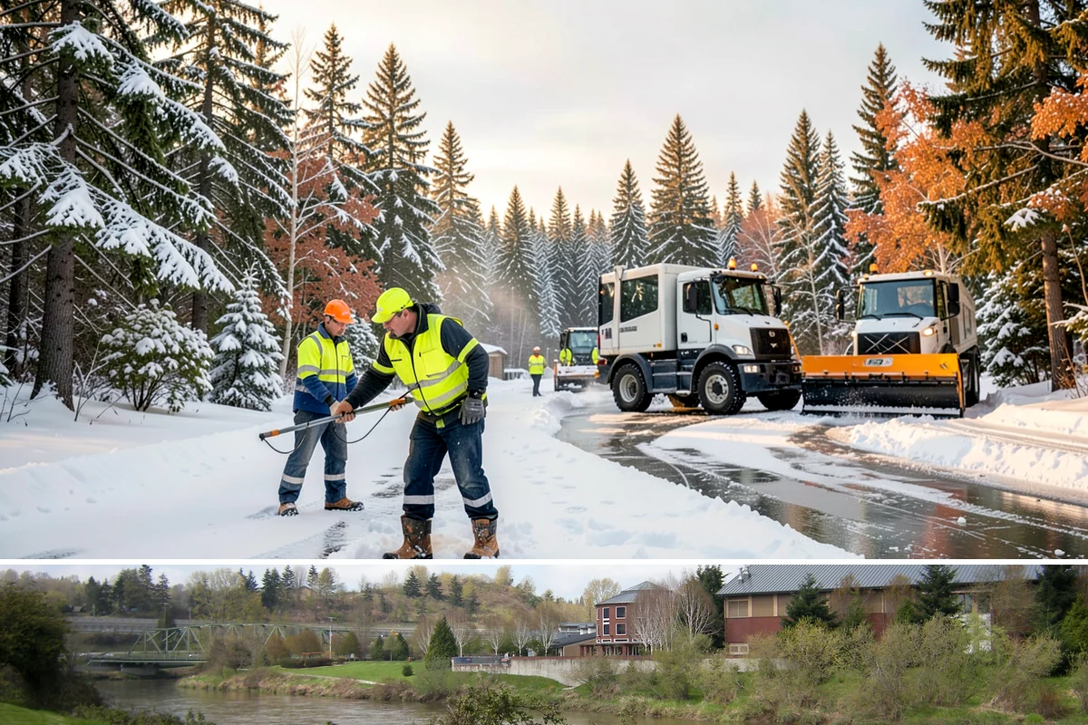Office Snow Hauling in Tukwila, King County, WA - Office hauling is typically scheduled overnight after storms so lots are clear and fully usable by the start of the business day.