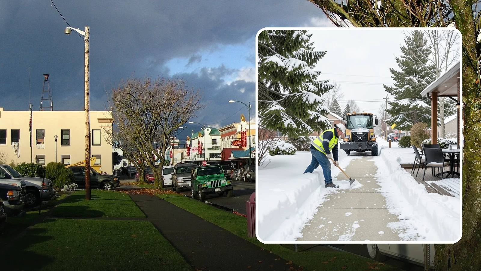 Outdoor Seating Clearing in Arlington, Snohomish County, WA - We clear patios, decks, and outdoor dining areas so businesses can reopen seating quickly after Western Washington snow.