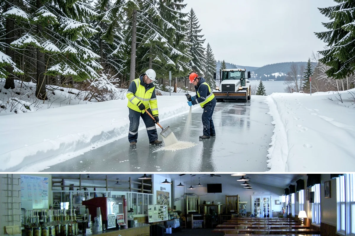 Outdoor Seating Clearing in Black Diamond, King County, WA - Cleared on demand after snowfall whenever mild spells let outdoor dining resume during winter.