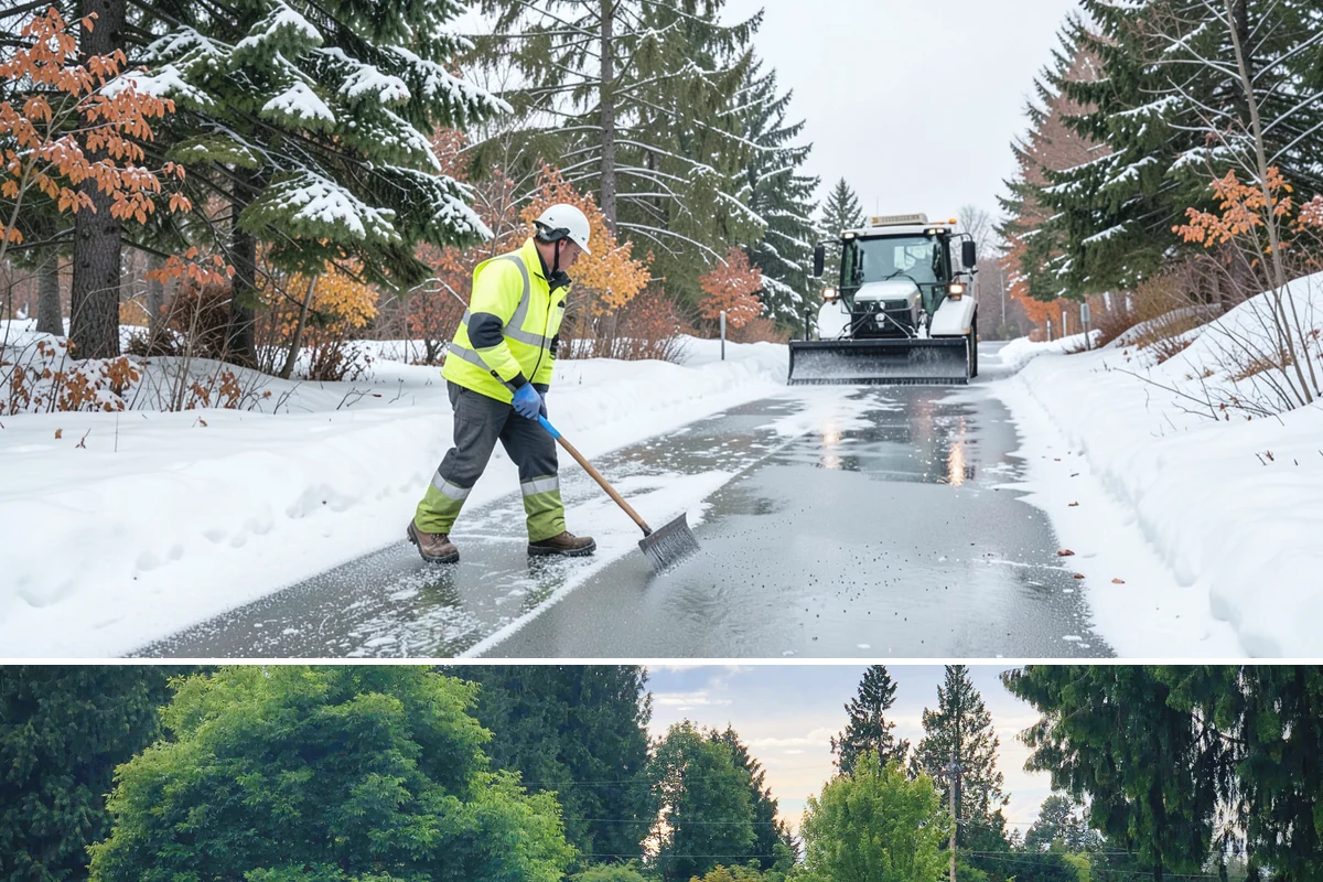 Outdoor Seating Clearing in Bonney Lake, Pierce County, WA - Cleared on demand after snowfall whenever mild spells let outdoor dining resume during winter.
