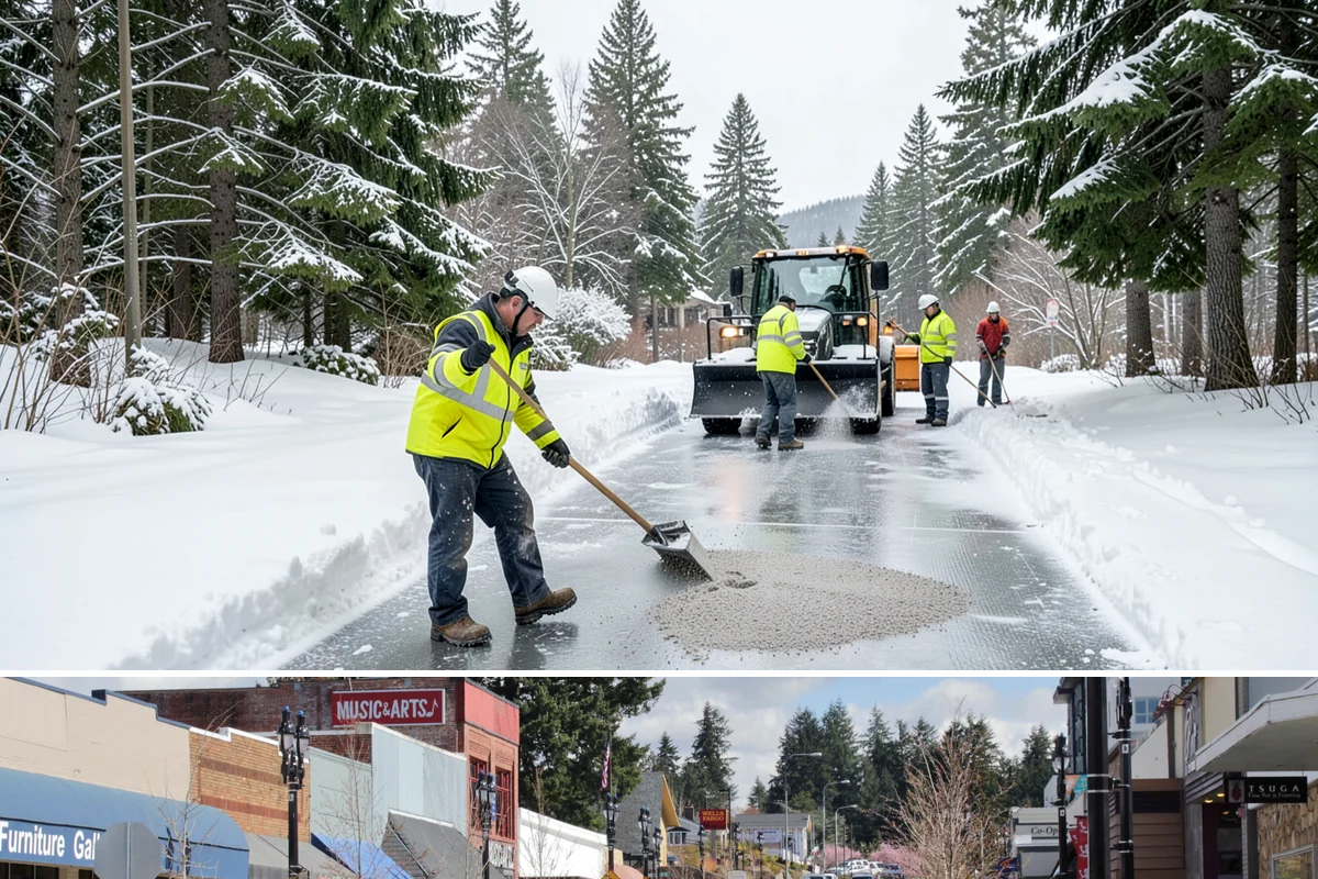 Outdoor Seating Clearing in Bothell, King County, WA - Cleared on demand after snowfall whenever mild spells let outdoor dining resume during winter.