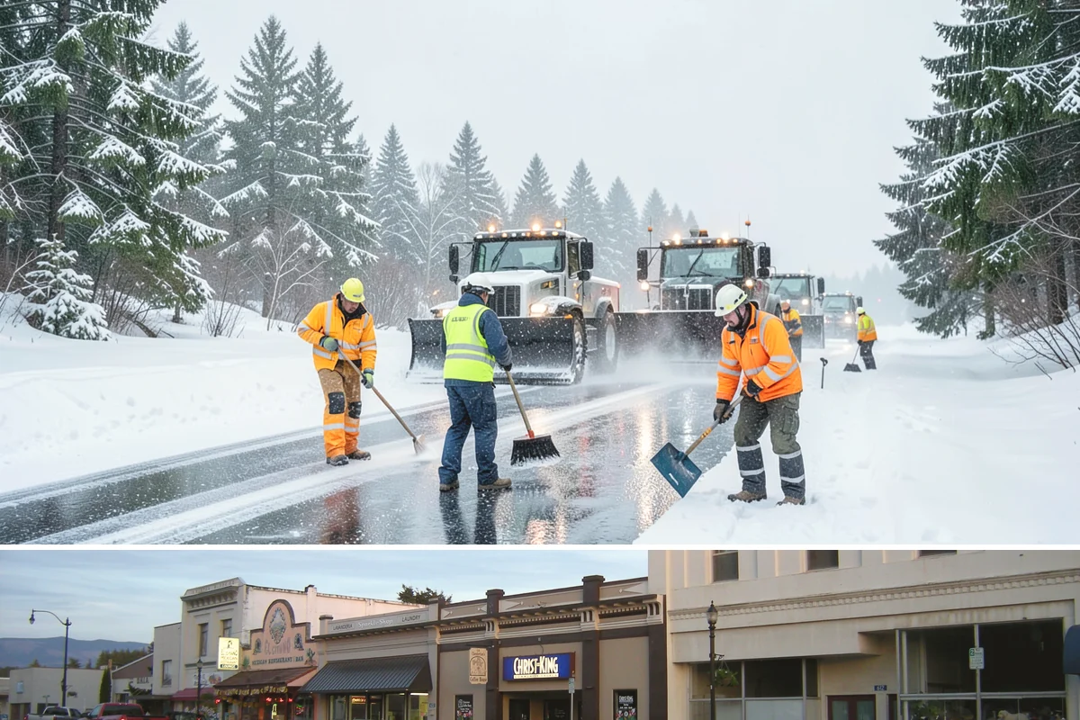 Outdoor Seating Clearing in Burlington, Skagit County, WA - Cleared on demand after snowfall whenever mild spells let outdoor dining resume during winter.