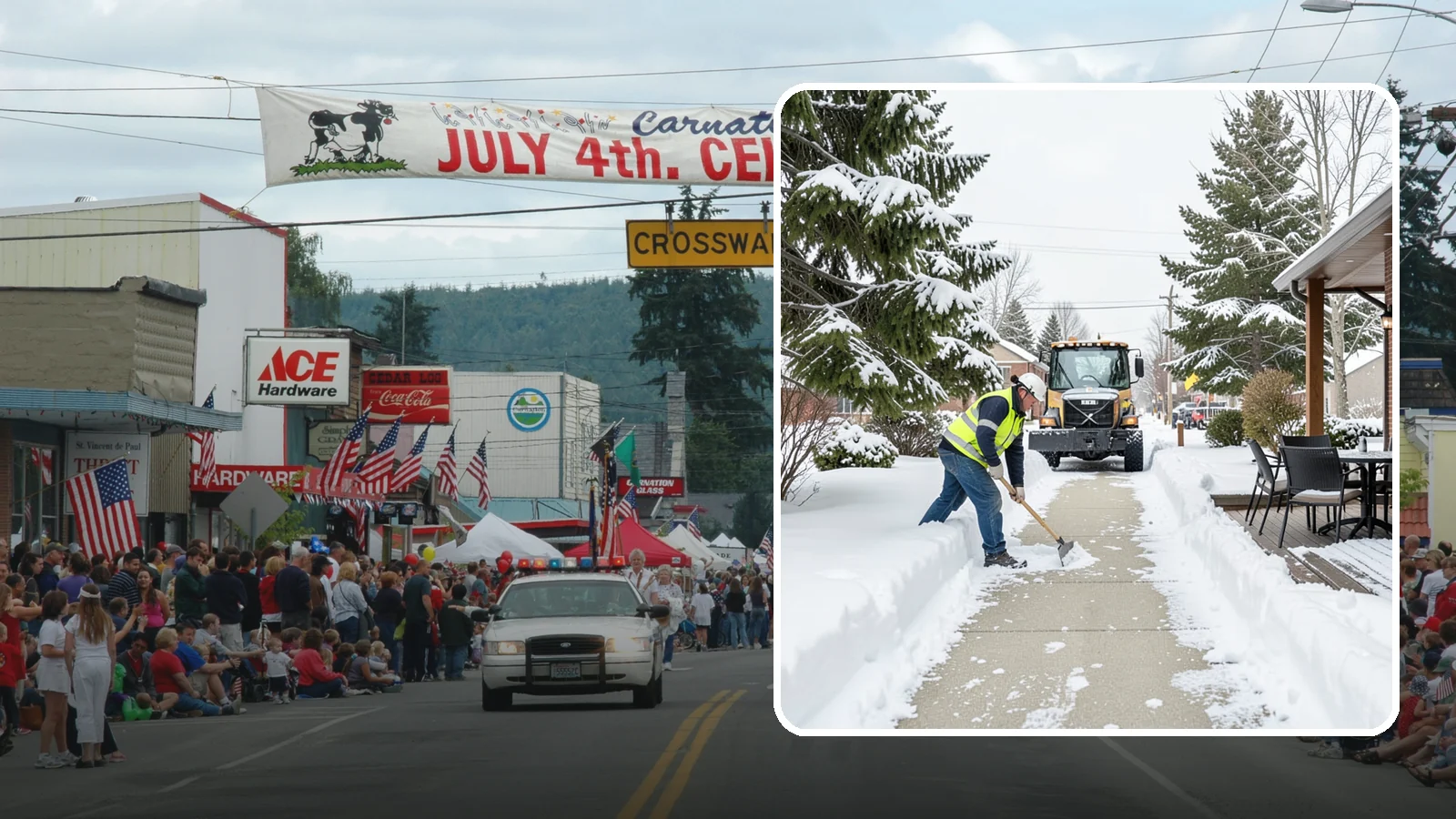 Outdoor Seating Clearing in Carnation, King County, WA - We clear patios, decks, and outdoor dining areas so businesses can reopen seating quickly after Western Washington snow.