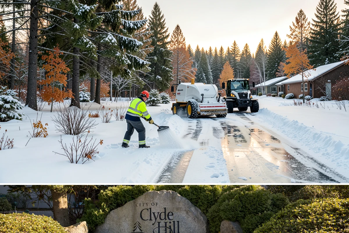 Outdoor Seating Clearing in Clyde Hill, King County, WA - Cleared on demand after snowfall whenever mild spells let outdoor dining resume during winter.