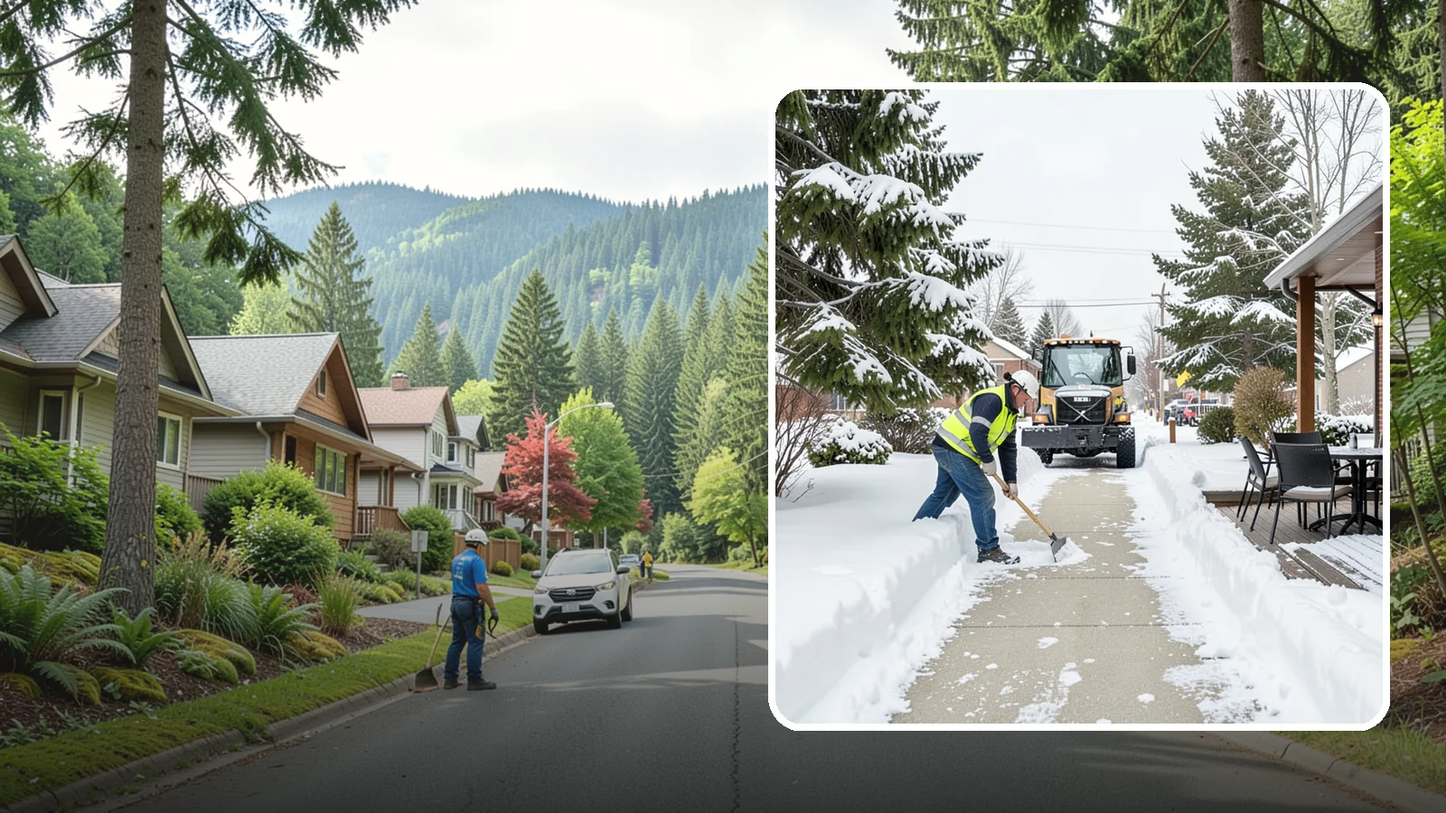 Outdoor Seating Clearing in Darrington, Snohomish County, WA - We clear patios, decks, and outdoor dining areas so businesses can reopen seating quickly after Western Washington snow.