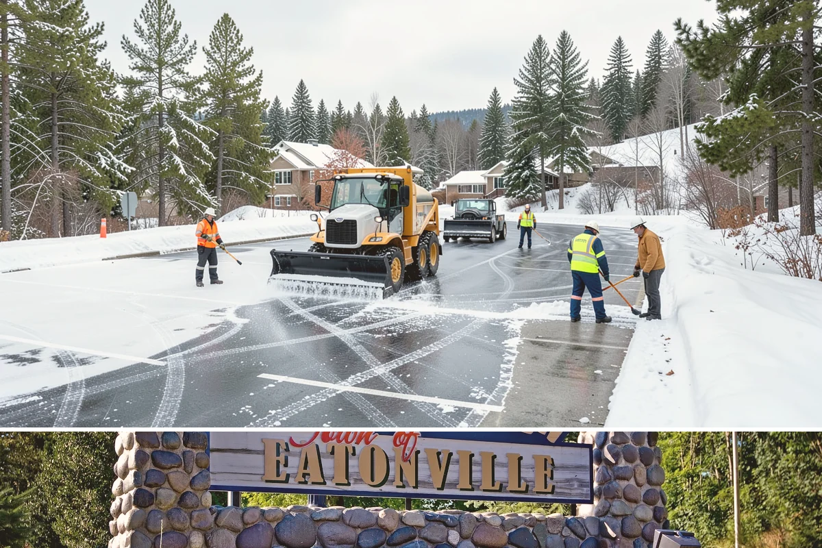 Outdoor Seating Clearing in Eatonville, Pierce County, WA - Cleared on demand after snowfall whenever mild spells let outdoor dining resume during winter.