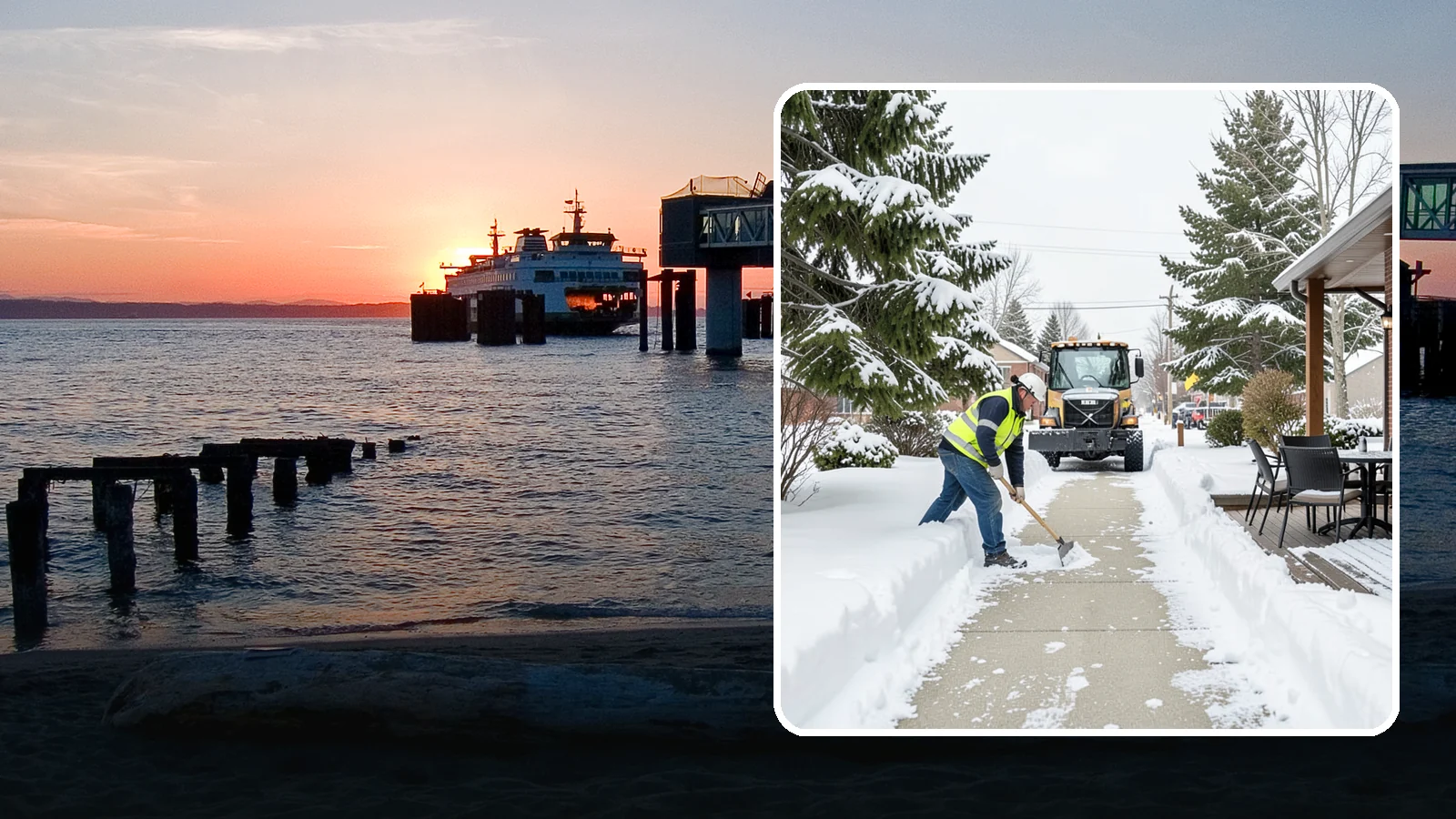 Outdoor Seating Clearing in Edmonds, Snohomish County, WA - We clear patios, decks, and outdoor dining areas so businesses can reopen seating quickly after Western Washington snow.