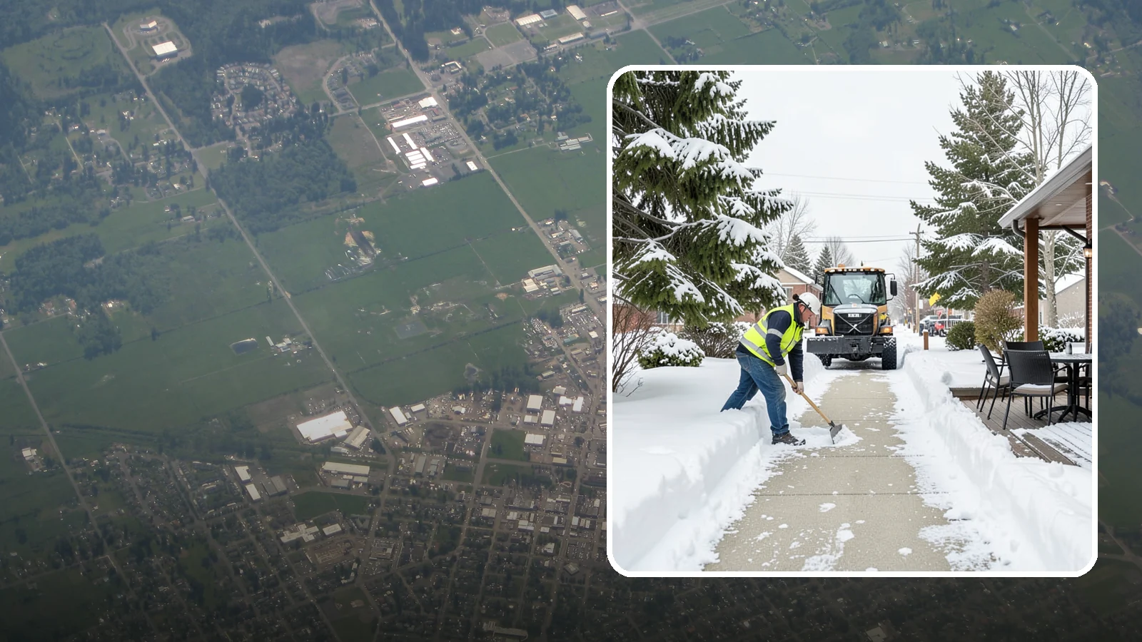 Outdoor Seating Clearing in Enumclaw, King County, WA - We clear patios, decks, and outdoor dining areas so businesses can reopen seating quickly after Western Washington snow.