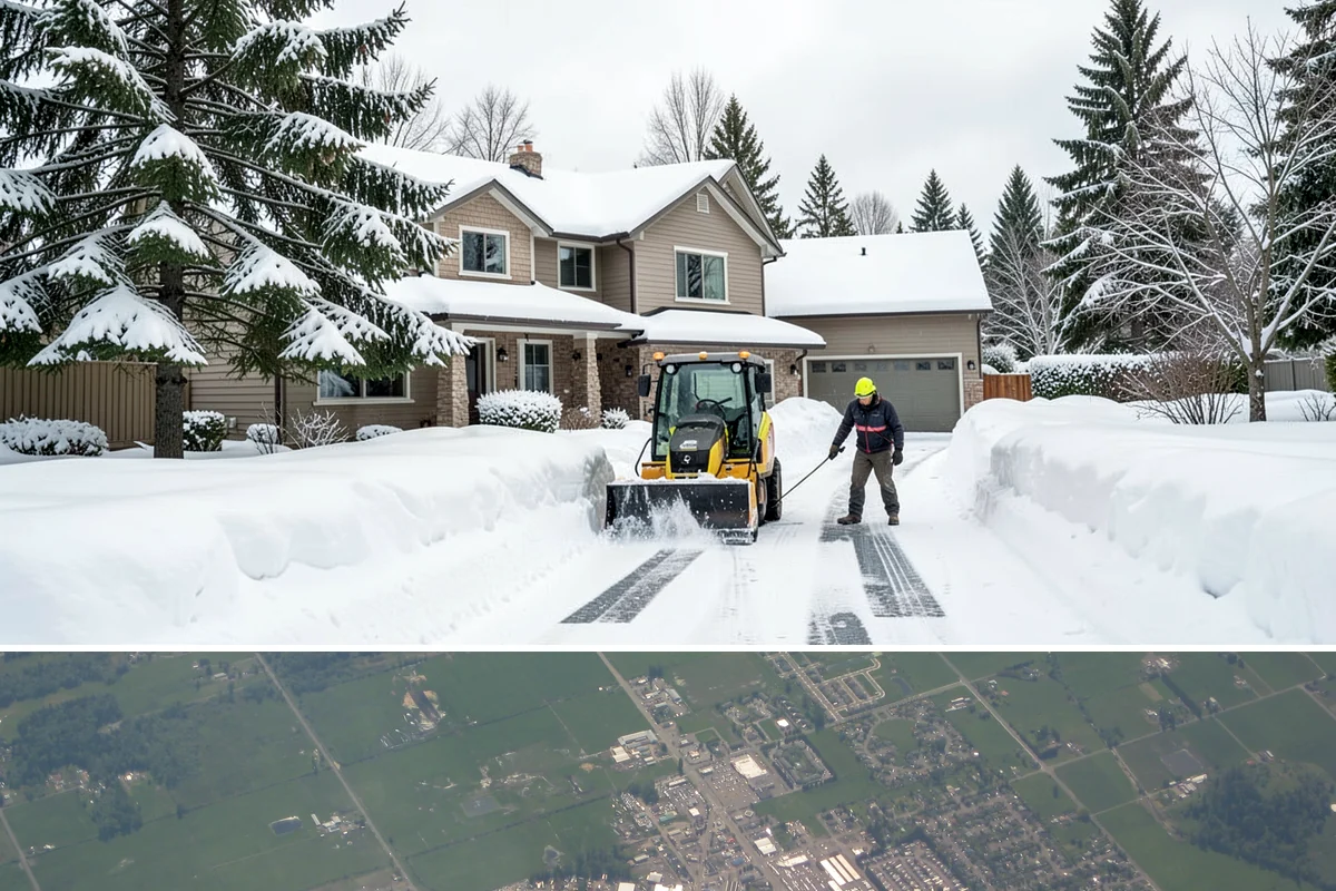 Outdoor Seating Clearing in Enumclaw, King County, WA - Cleared on demand after snowfall whenever mild spells let outdoor dining resume during winter.