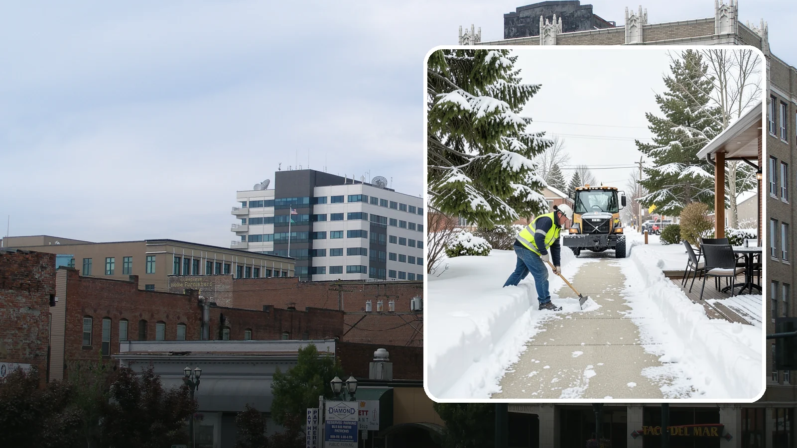 Outdoor Seating Clearing in Everett, Snohomish County, WA - We clear patios, decks, and outdoor dining areas so businesses can reopen seating quickly after Western Washington snow.