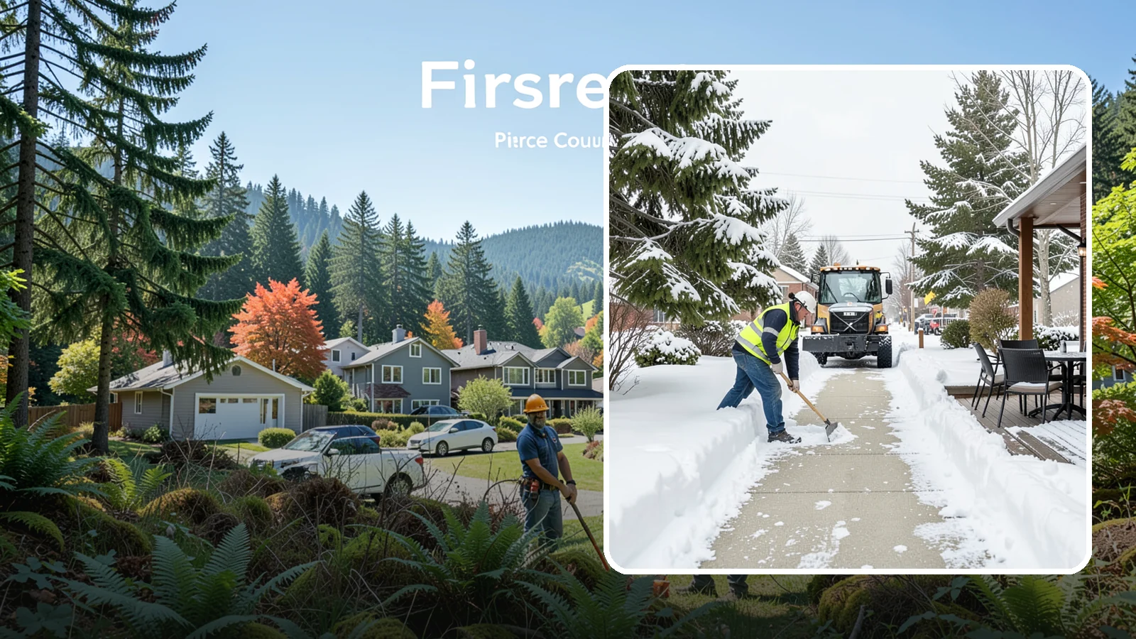 Outdoor Seating Clearing in Fircrest, Pierce County, WA - We clear patios, decks, and outdoor dining areas so businesses can reopen seating quickly after Western Washington snow.