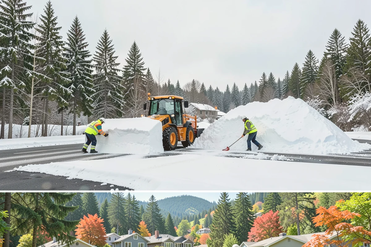 Outdoor Seating Clearing in Fircrest, Pierce County, WA - Cleared on demand after snowfall whenever mild spells let outdoor dining resume during winter.