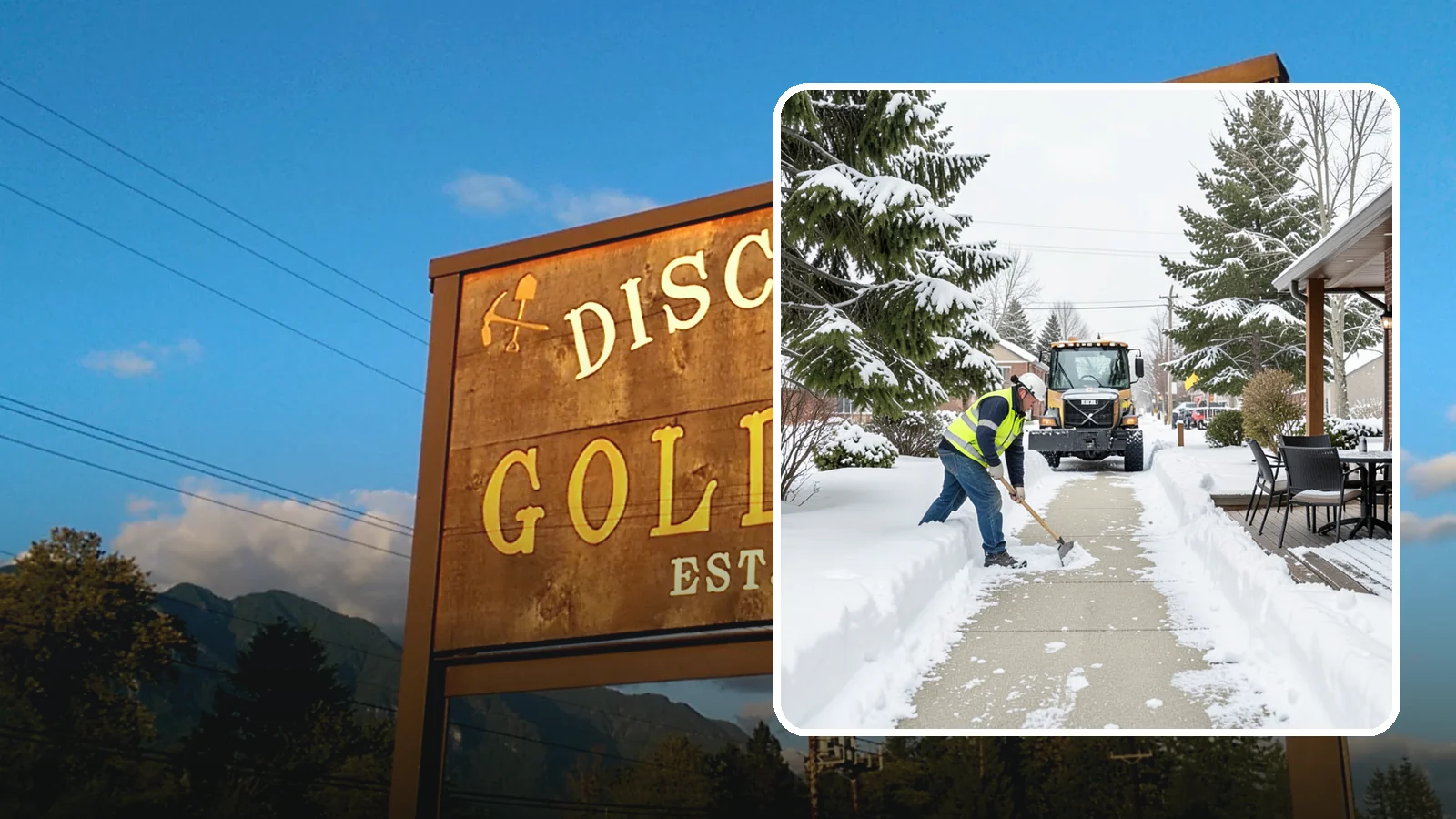 Outdoor Seating Clearing in Gold Bar, Snohomish County, WA - We clear patios, decks, and outdoor dining areas so businesses can reopen seating quickly after Western Washington snow.