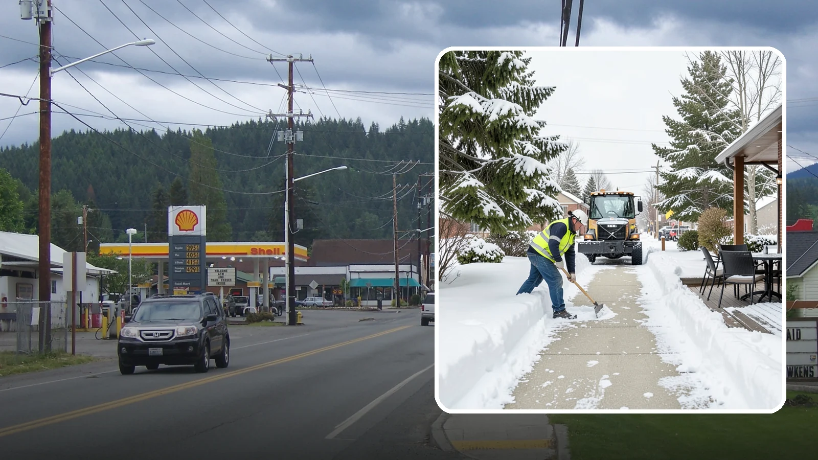 Outdoor Seating Clearing in Granite Falls, Snohomish County, WA - We clear patios, decks, and outdoor dining areas so businesses can reopen seating quickly after Western Washington snow.