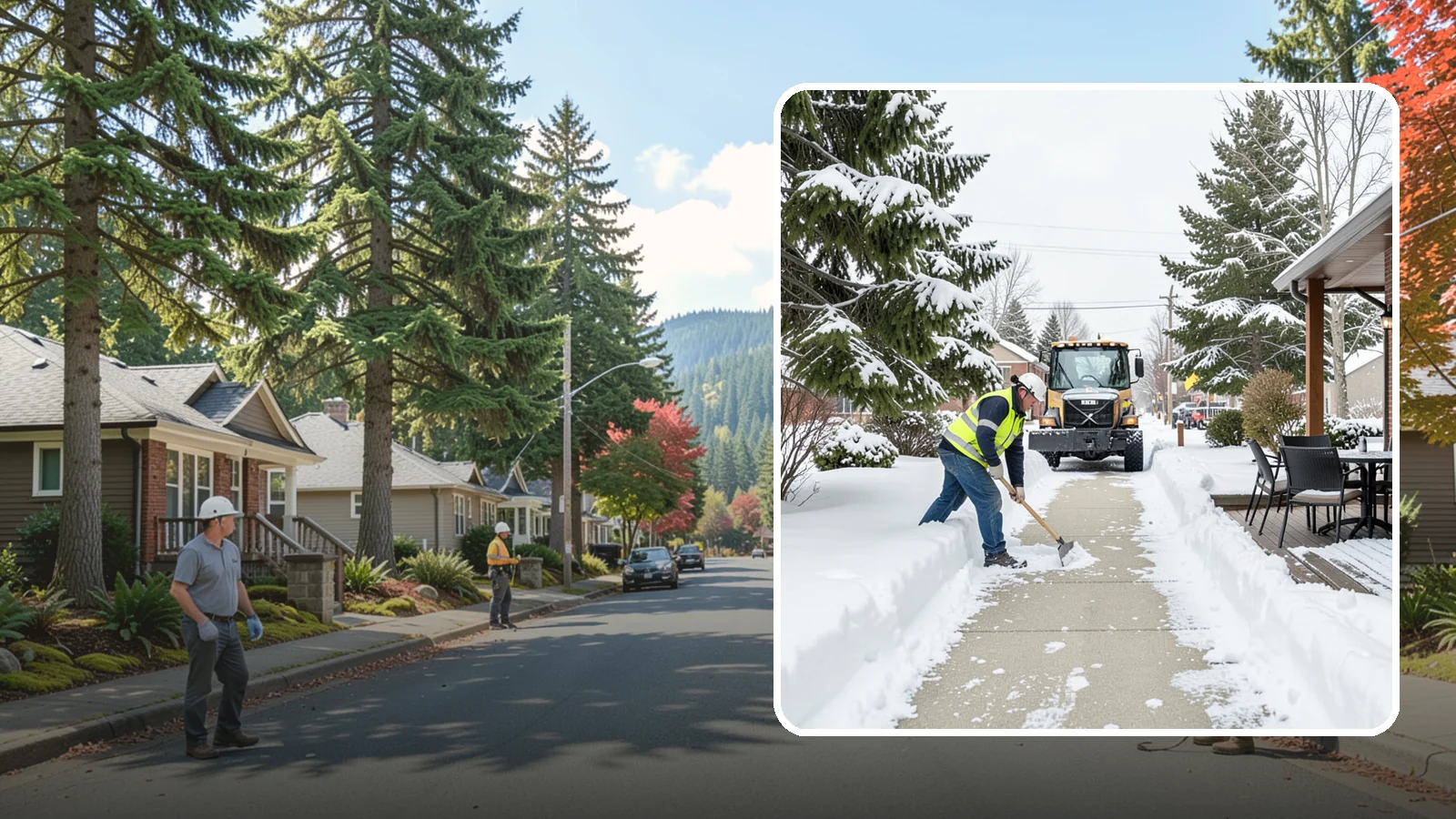 Outdoor Seating Clearing in Hunts Point, King County, WA - We clear patios, decks, and outdoor dining areas so businesses can reopen seating quickly after Western Washington snow.