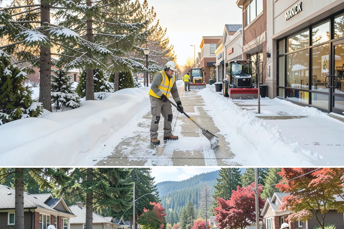 Outdoor Seating Clearing in Hunts Point, King County, WA - Cleared on demand after snowfall whenever mild spells let outdoor dining resume during winter.