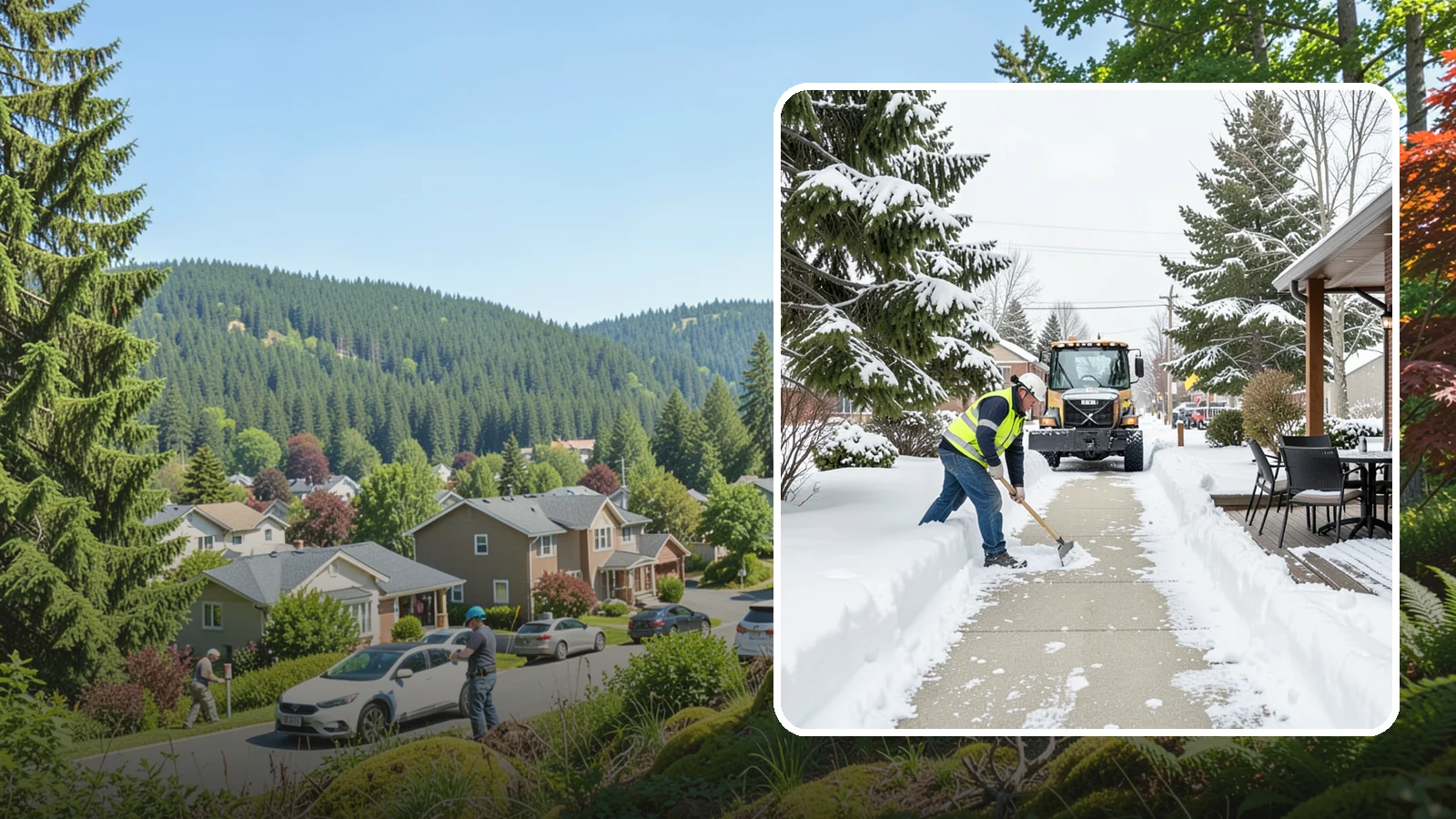 Outdoor Seating Clearing in Index, Snohomish County, WA - We clear patios, decks, and outdoor dining areas so businesses can reopen seating quickly after Western Washington snow.