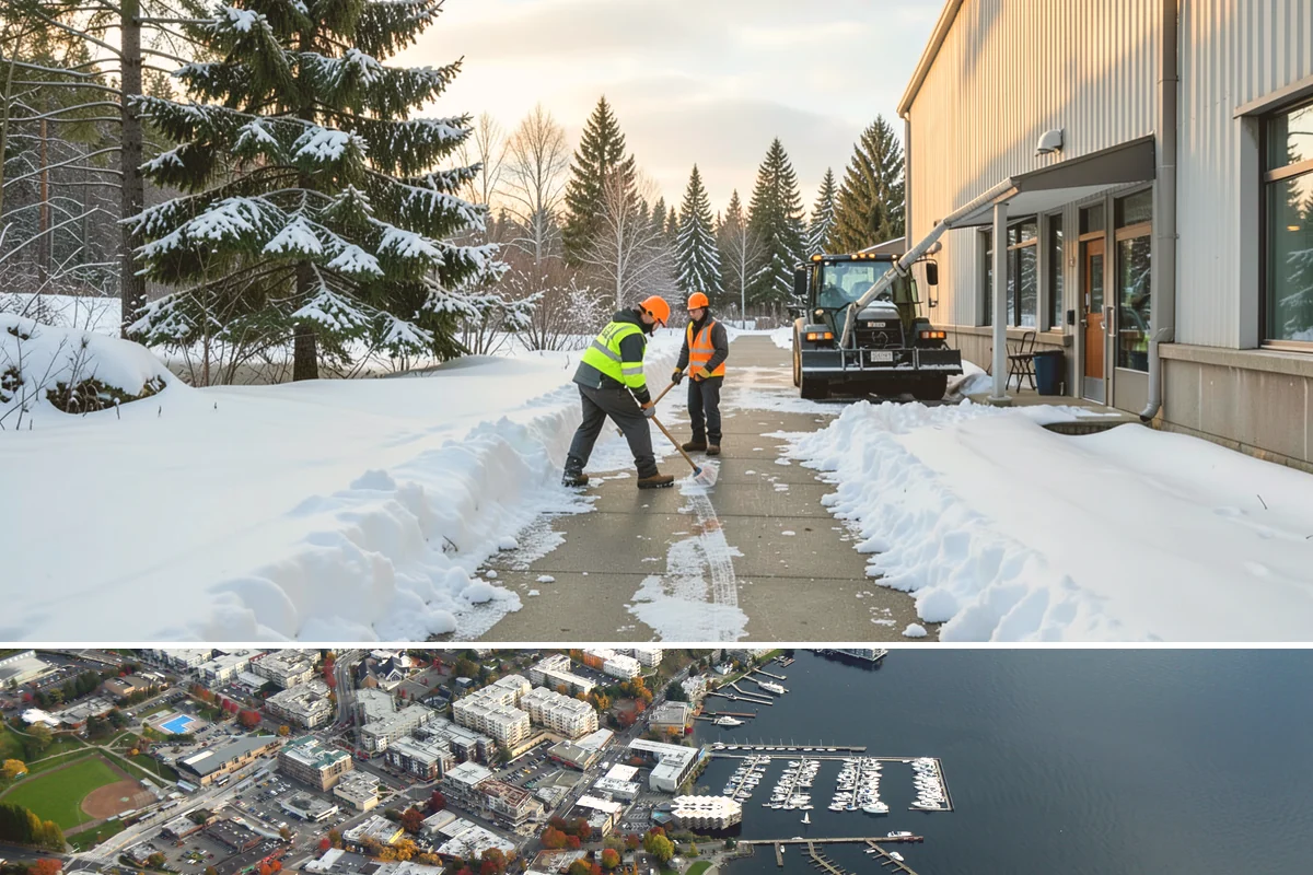 Outdoor Seating Clearing in Kirkland, King County, WA - Cleared on demand after snowfall whenever mild spells let outdoor dining resume during winter.