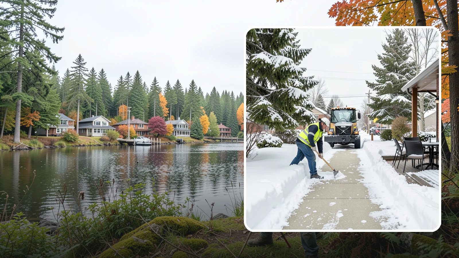 Outdoor Seating Clearing in La Conner, Skagit County, WA - We clear patios, decks, and outdoor dining areas so businesses can reopen seating quickly after Western Washington snow.