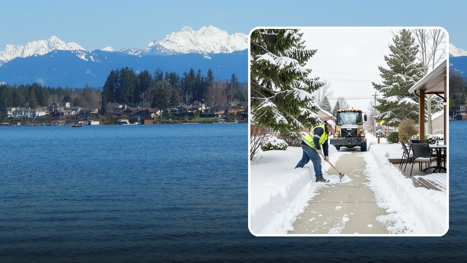 Outdoor Seating Clearing in Lake Stevens, Snohomish County, WA - We clear patios, decks, and outdoor dining areas so businesses can reopen seating quickly after Western Washington snow.