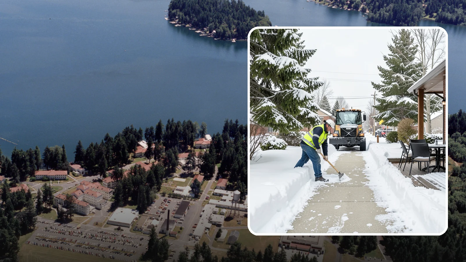 Outdoor Seating Clearing in Lakewood, Pierce County, WA - We clear patios, decks, and outdoor dining areas so businesses can reopen seating quickly after Western Washington snow.