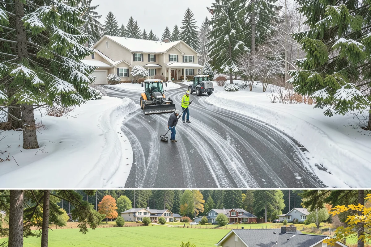 Outdoor Seating Clearing in Lyman, Skagit County, WA - Cleared on demand after snowfall whenever mild spells let outdoor dining resume during winter.