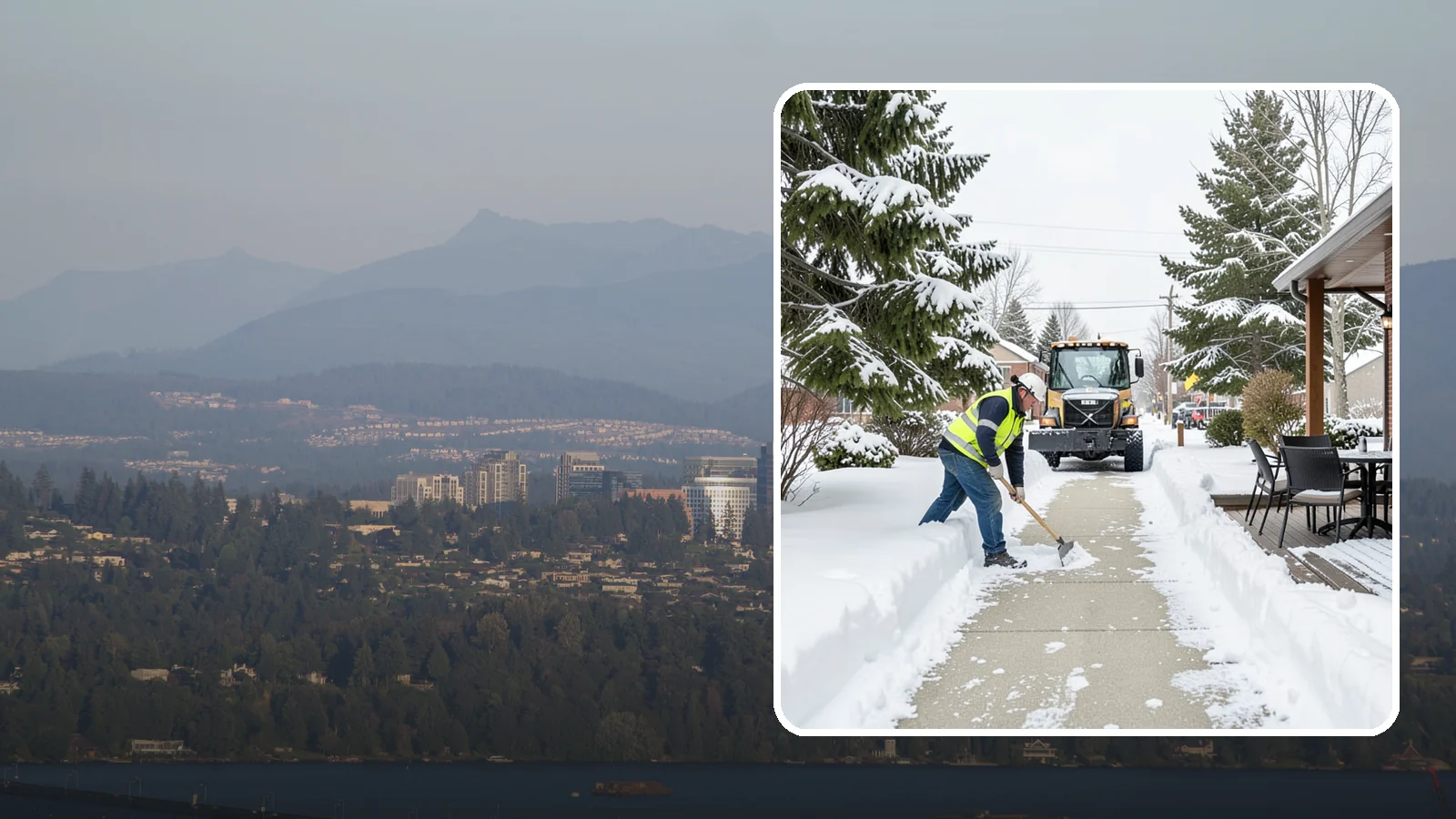 Outdoor Seating Clearing in Medina, King County, WA - We clear patios, decks, and outdoor dining areas so businesses can reopen seating quickly after Western Washington snow.