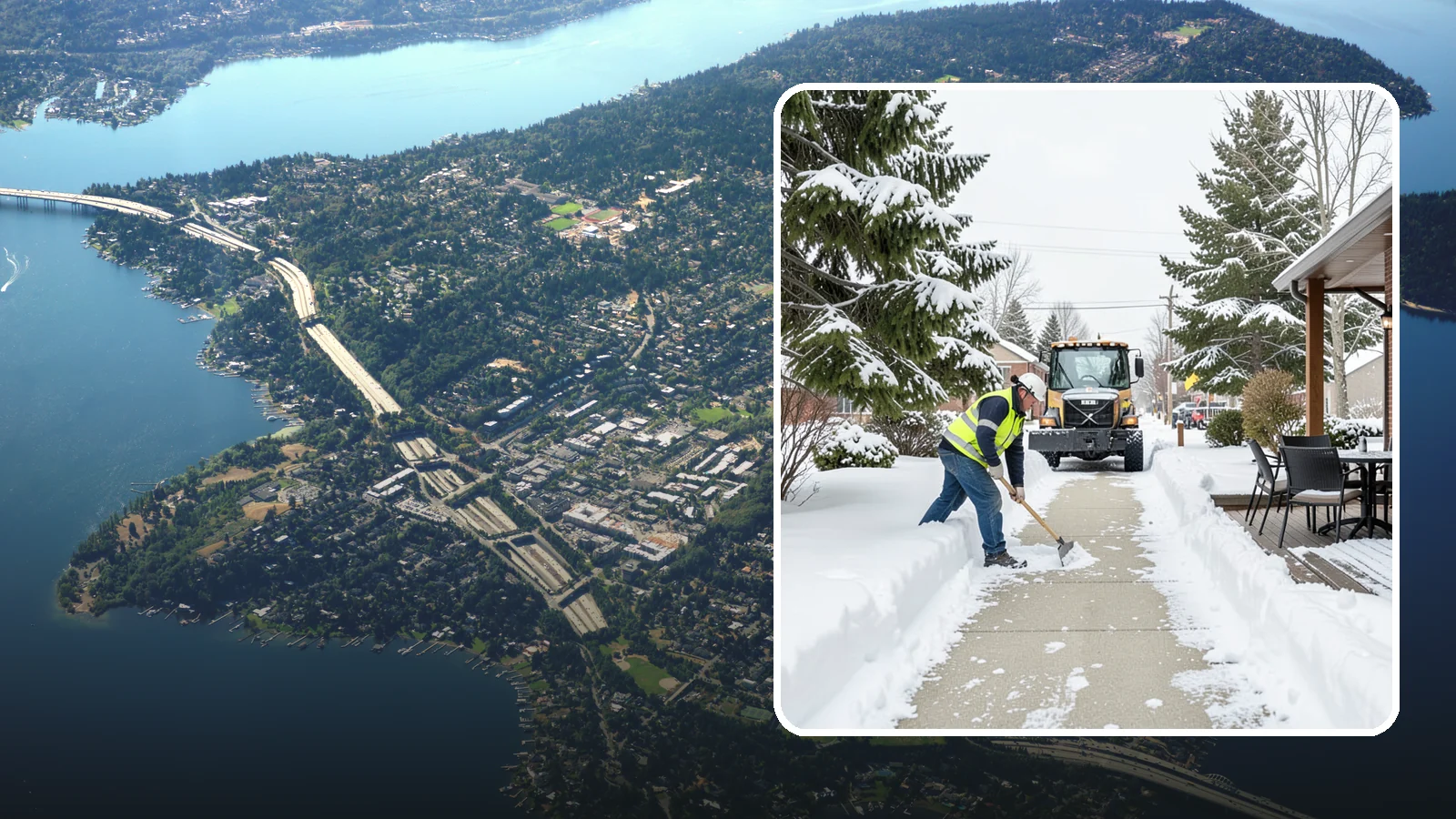 Outdoor Seating Clearing in Mercer Island, King County, WA - We clear patios, decks, and outdoor dining areas so businesses can reopen seating quickly after Western Washington snow.
