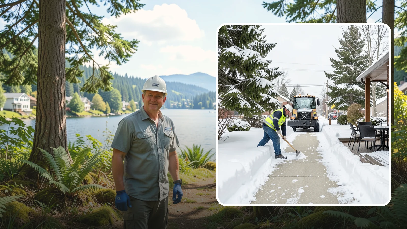 Outdoor Seating Clearing in Milton, King County, WA - We clear patios, decks, and outdoor dining areas so businesses can reopen seating quickly after Western Washington snow.