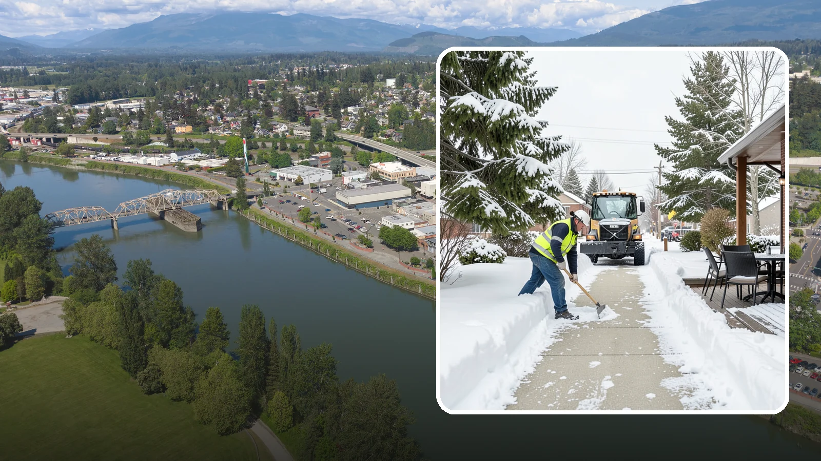 Outdoor Seating Clearing in Mount Vernon, Skagit County, WA - We clear patios, decks, and outdoor dining areas so businesses can reopen seating quickly after Western Washington snow.