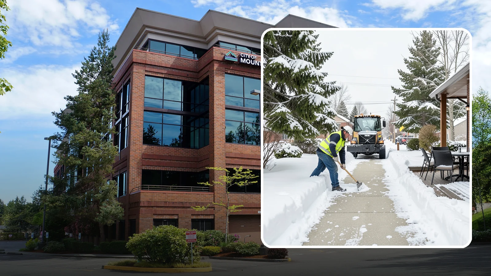 Outdoor Seating Clearing in Mountlake Terrace, Snohomish County, WA - We clear patios, decks, and outdoor dining areas so businesses can reopen seating quickly after Western Washington snow.