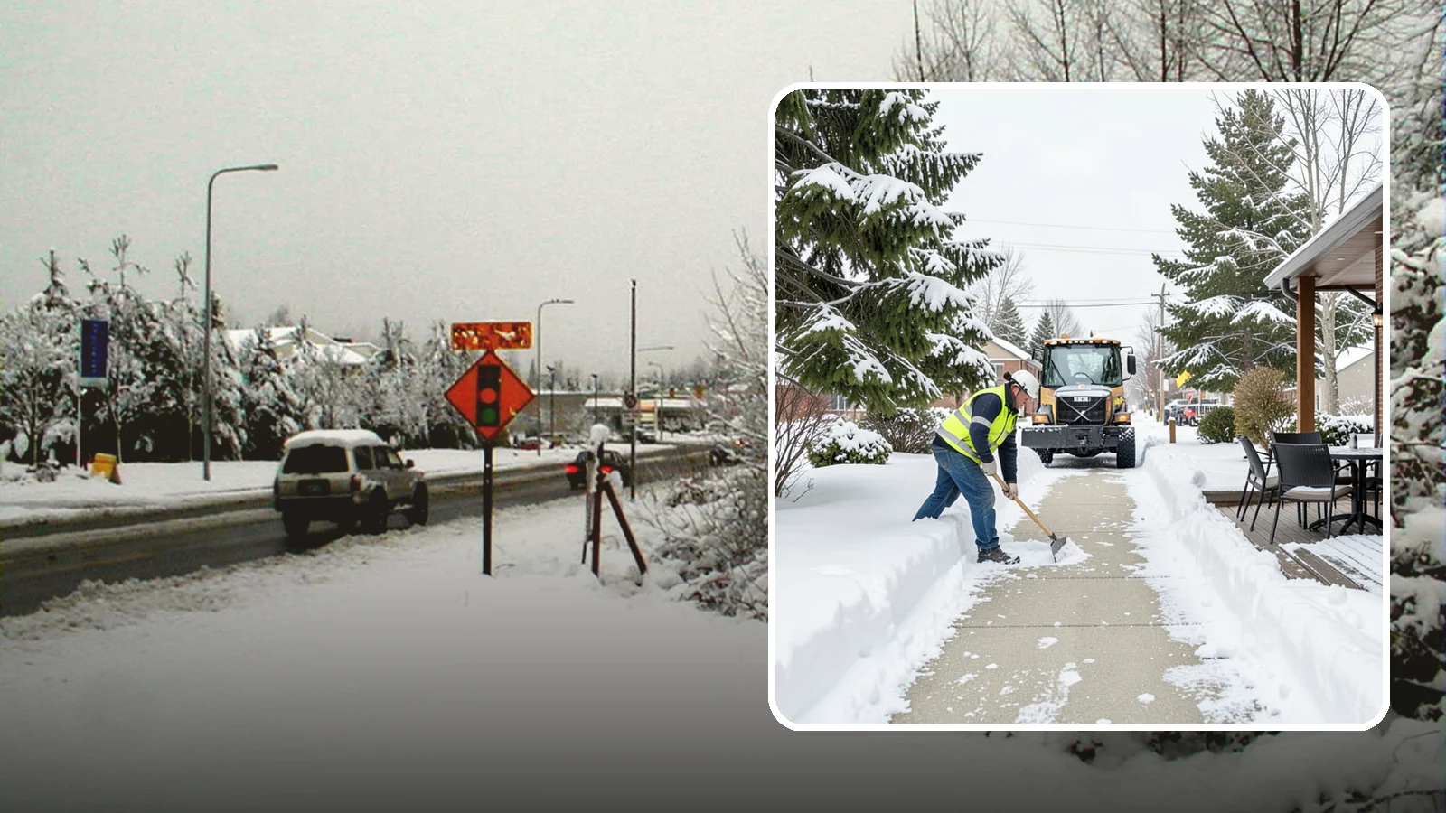 Outdoor Seating Clearing in Newcastle, King County, WA - We clear patios, decks, and outdoor dining areas so businesses can reopen seating quickly after Western Washington snow.