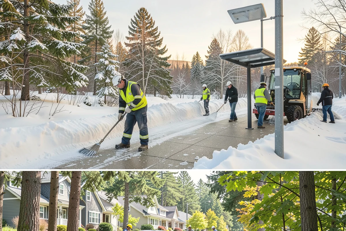 Outdoor Seating Clearing in Normandy Park, King County, WA - Cleared on demand after snowfall whenever mild spells let outdoor dining resume during winter.