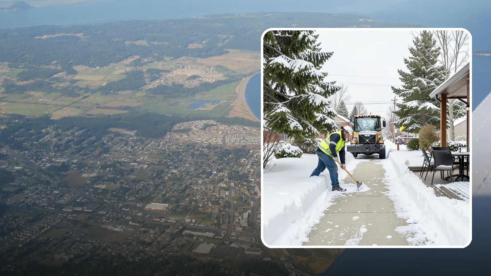 Outdoor Seating Clearing in Oak Harbor, Island County, WA - We clear patios, decks, and outdoor dining areas so businesses can reopen seating quickly after Western Washington snow.