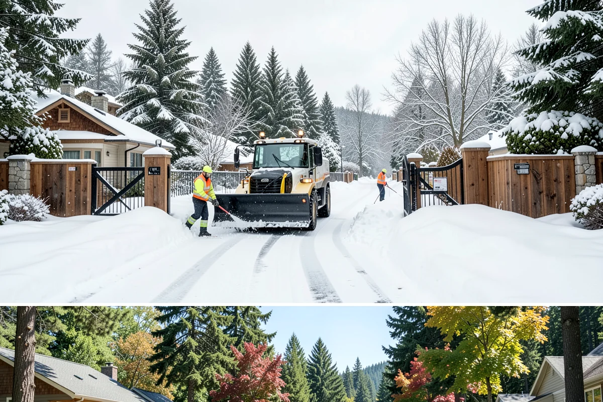 Outdoor Seating Clearing in Orting, Pierce County, WA - Cleared on demand after snowfall whenever mild spells let outdoor dining resume during winter.