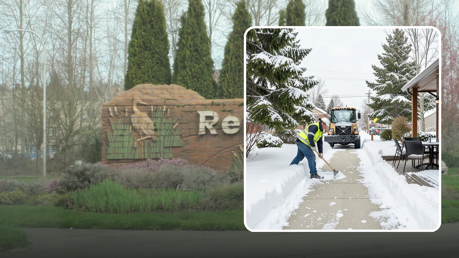Outdoor Seating Clearing in Renton, King County, WA - We clear patios, decks, and outdoor dining areas so businesses can reopen seating quickly after Western Washington snow.