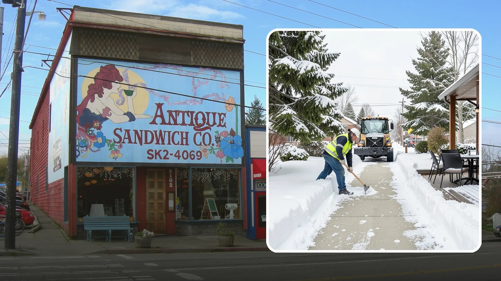 Outdoor Seating Clearing in Ruston, Pierce County, WA - We clear patios, decks, and outdoor dining areas so businesses can reopen seating quickly after Western Washington snow.
