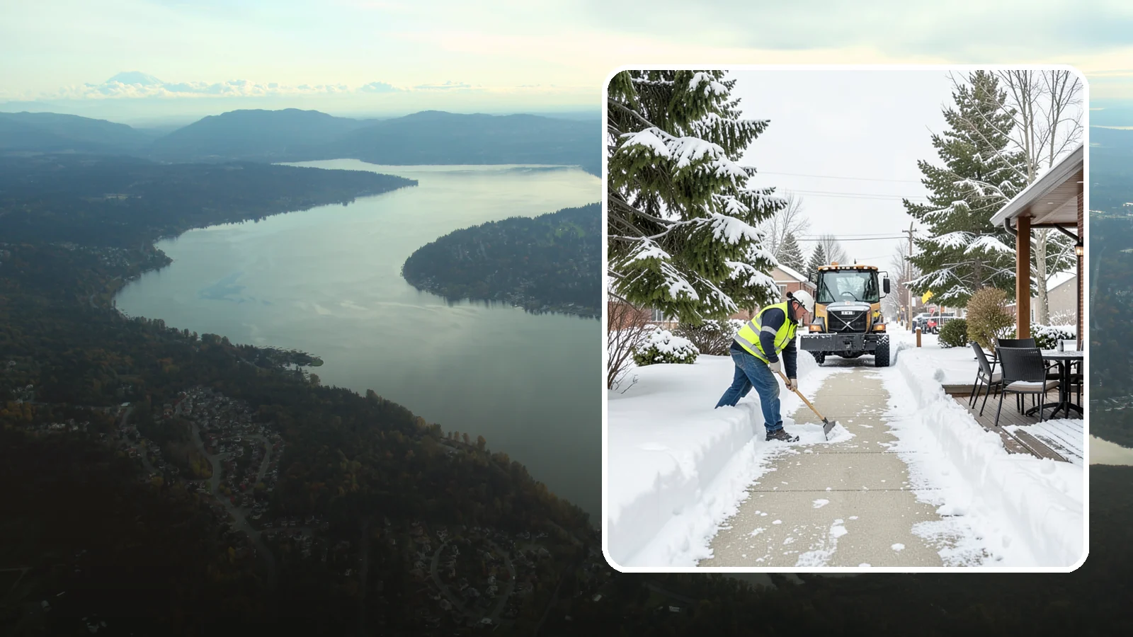 Outdoor Seating Clearing in Sammamish, King County, WA - We clear patios, decks, and outdoor dining areas so businesses can reopen seating quickly after Western Washington snow.