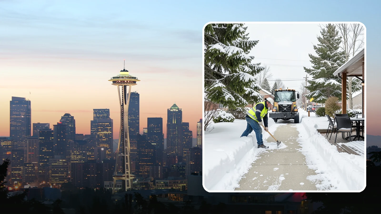 Outdoor Seating Clearing in Seattle, King County, WA - We clear patios, decks, and outdoor dining areas so businesses can reopen seating quickly after Western Washington snow.
