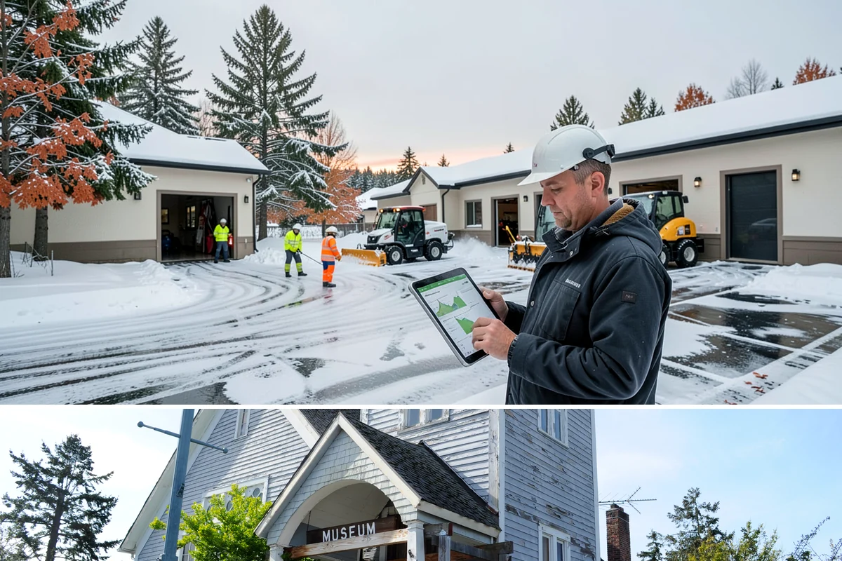 Outdoor Seating Clearing in Steilacoom, Pierce County, WA - Cleared on demand after snowfall whenever mild spells let outdoor dining resume during winter.